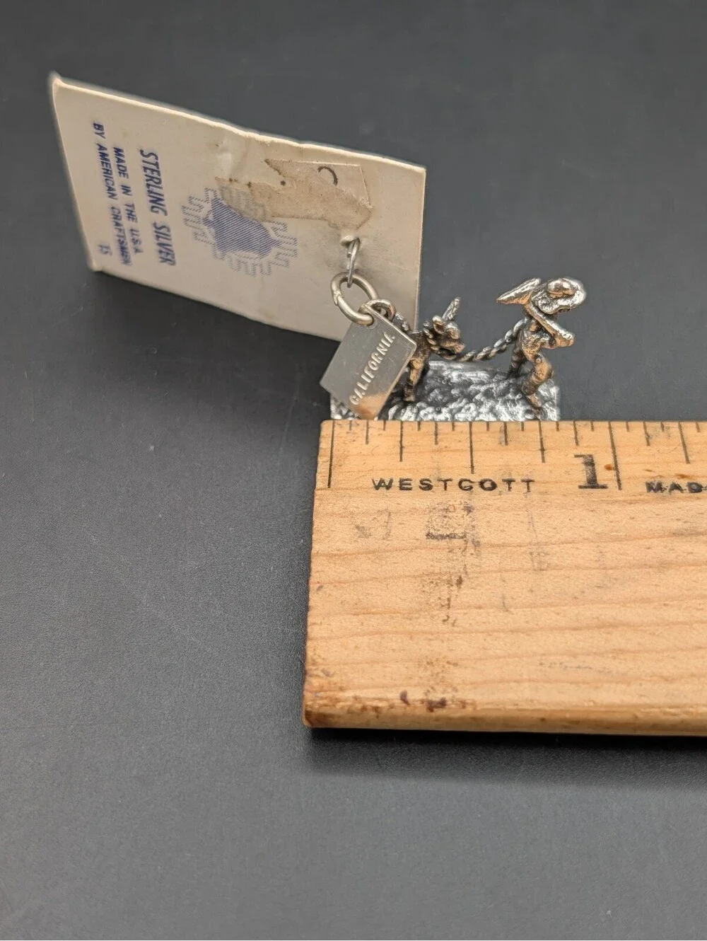 Vintage Bell Trading Post Sterling Silver Prospector & Donkey Charm California